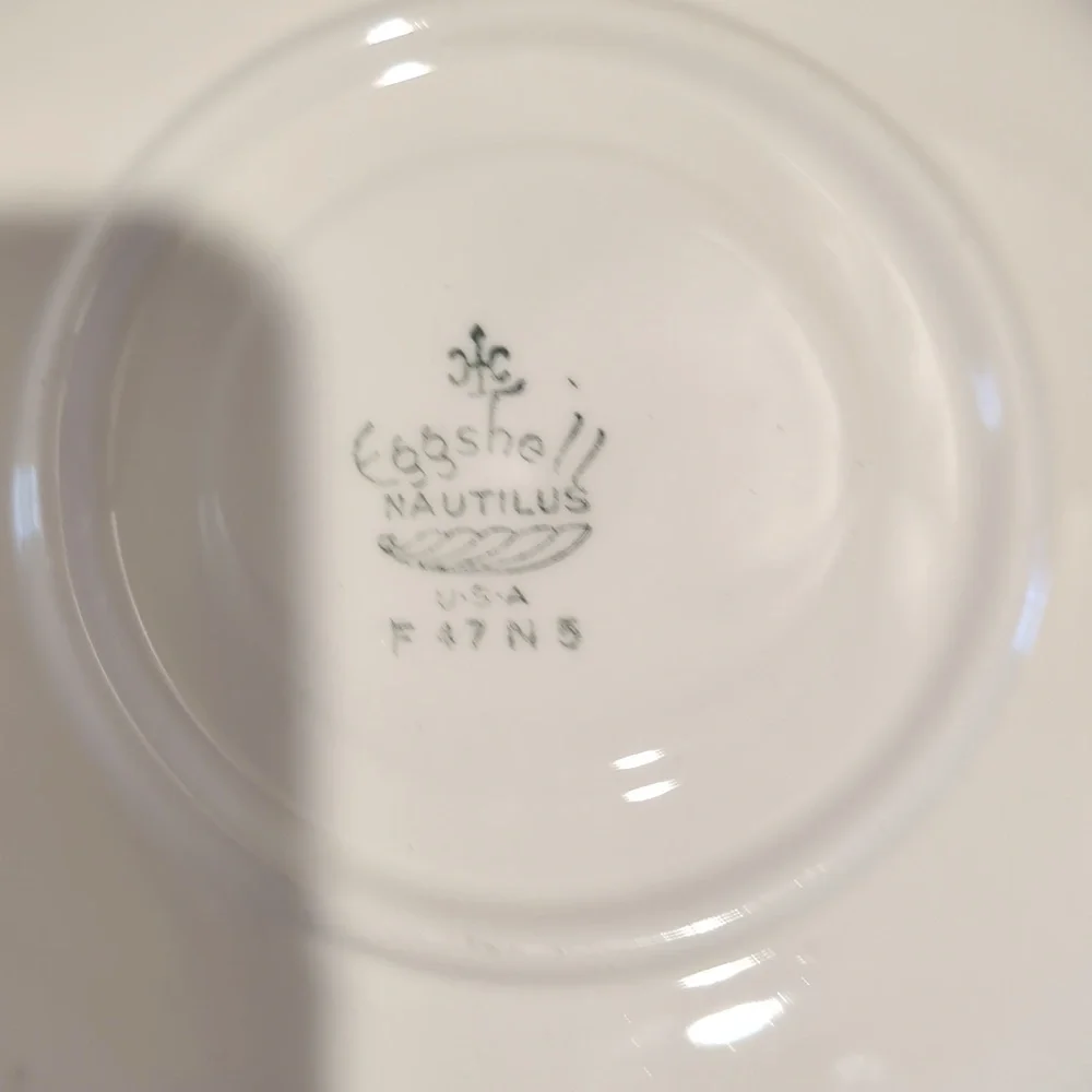 Four (4) Homer Laughlin Eggshell Nautilus Ferndale Cup And Saucer Sets